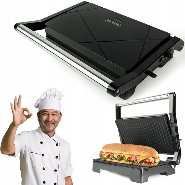 OPIEKACZ DO KANAPEK PANINI TOSTER ROZKŁADANY GRILL 2w1 NON-STICK Duży XXL zdjęcie 7