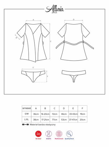Bielizna-Alluria Peniuar I Stringi  S/M na Arena.pl