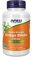 NOW Foods Ginkgo Biloba 120mg Miłorząb Japoński 24% PAMIĘĆ VEGE 100kap