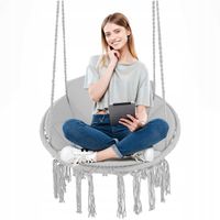 HUŚTAWKA OGRODOWA SZARA FOTEL BUJAK HAMAK OGRODOWY MODERN + PODUSZKA GRATIS