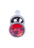 Plug-Jewellery Dark Silver Butt Plug- Red