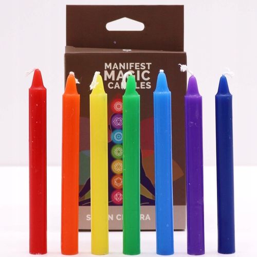 ZESTAW 7 MAGICZNYCH ŚWIEC RYTUALNYCH MANIFEST MAGIC CANDLES SIEDEM CZAKR na Arena.pl