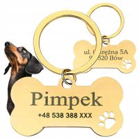 IDENTYFIKATOR ADRESÓWKA DLA PSA KOTA ZAWIESZKA BRELOK Z GRAWEREM METALOWA