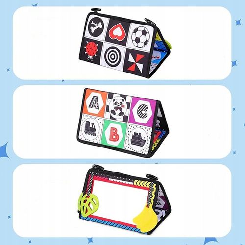 Książeczka Kontrastowa Zabawka Sensoryczna z Lusterkiem dla Niemowląt Wzory na Arena.pl