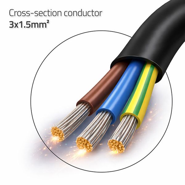 Qoltec przewód Schuko CEE7/7 3x1,5 1,8m zdjęcie 2