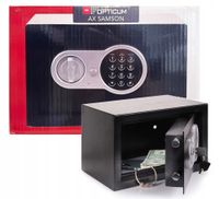 Sejf domowy Opticum Samson 31 cm z zamkiem szyfrowym i kluczem czarny