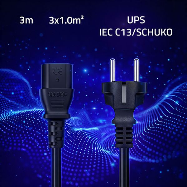 Qoltec kabel zasilający Schuko-IEC C13 3m zdjęcie 2