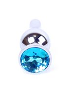 plug-jewellery silver butt plug- light blue