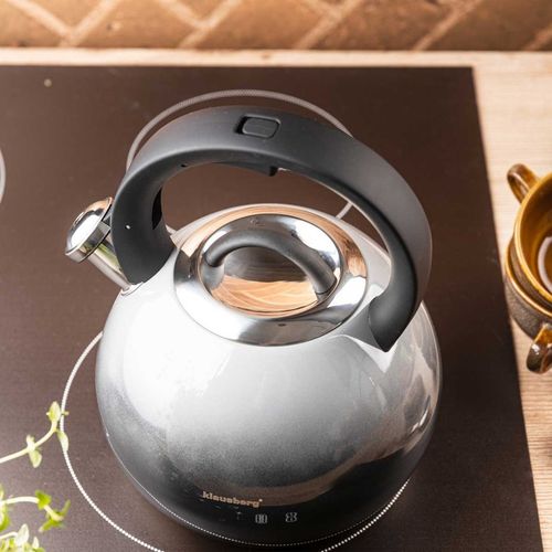 czajnik stalowy z gwizdkiem 3l klausberg kb-7955 grafitowy połysk na Arena.pl