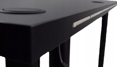 BIURKO GAMINGOWE KOMPUTEROWE CZARNE LED RGB STABILNE Z REGULACJĄ na Arena.pl