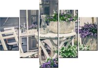 70 100CM OBRAZ 5 ELEM RELAKS WŚRÓD KWIATÓW DRUK PŁÓTNO