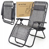LEŻAK PLAŻOWY SKŁADANY OGRODOWY TURYSTYCZNY FOTEL KRZESŁO ZERO GRAVITY