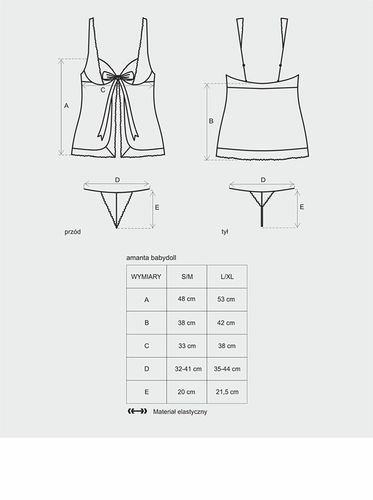 babydoll obsessive turkusowy ze stringami l/xl na Arena.pl