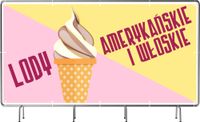 BANER REKLAMOWY 100x50cm gotowy projekt LODY WŁOSKIE AMERYKAŃSKIE plandeka