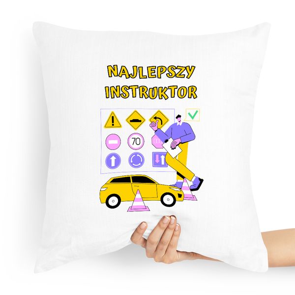 Poduszka Dla Instruktora Najlepszy Instruktor Z Nadrukiem Ze Zdjęciem zdjęcie 1