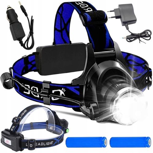 LATARKA CZOŁOWA CZOŁÓWKA LAMPKA 1 LED FUKCJA ZOOM Z ŁADOWARKAMI REGULOWANA na Arena.pl