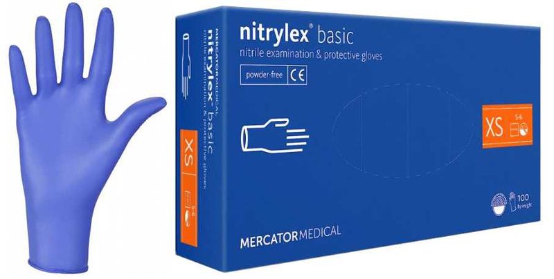 Rękawice Nitrylowe 100 szt. Nitrylex Basic Dark Blue 6-XS zdjęcie 2