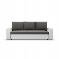 KANAPA LUGO Rozkładana Wygodna Sprężyny BONELL Funkcja Spania POPIEL BIAŁA