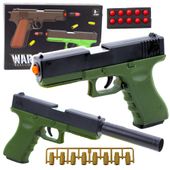 DLA DZIECI ZIELONY PISTOLET Z NABOJAMI PIANKOWYMI