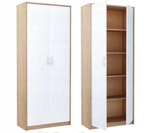 Regał Simple R5, zamykany, szafa, Dąb Sonoma/biały na Arena.pl