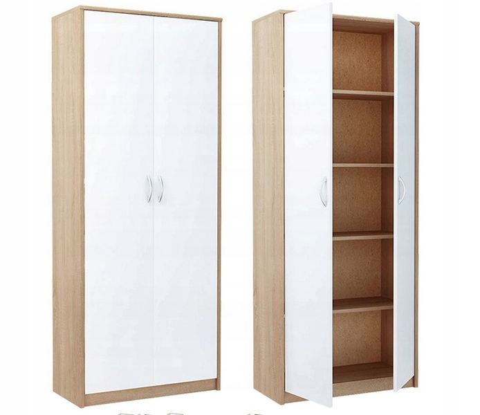 Regał Simple R5, zamykany, szafa, Dąb Sonoma/biały zdjęcie 1