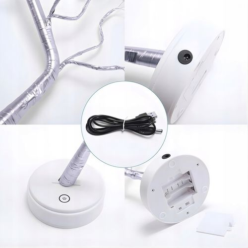 LAMPKA DRZEWKO BONSAI LED 50 CM SREBRNE CHOINKA ŚWIECĄCE USB na Arena.pl