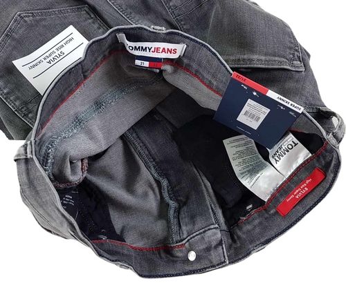 Damskie jeansy Tommy Jeans Sylvia High DW0DW14123 szare rurki - W31/L32 na Arena.pl