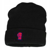 Bokserska Ferajna Czapka Zimowa Beanie z Motywem Rękawicy Bokserskiej Czarn