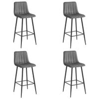 Hoker tapicerowany ciemny szary POZZA 4 szt. komfortowy barowy kuchnia
