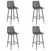 Hoker tapicerowany ciemny szary POZZA 4 szt. komfortowy barowy kuchnia