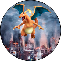 Opłatek na tort Urodziny Pokemon Pokemony Pikachu Charmander Charizard