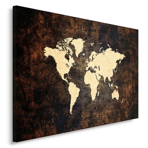 Obraz na płótnie - Canvas, Mapa świata na deskach 2 40x30 na Arena.pl