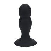 Double Rattle Liquid Silicone Anal Plug - M - Black