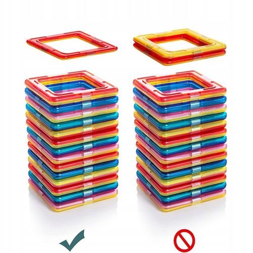 DUŻE KLOCKI MAGNETYCZNE KONSTRUKCYJNE EDUKACYJNE DLA DZIECI 3D 180ELE na Arena.pl