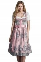 Dirndl sukienka midi damska Oktoberfest z bluzką szaro-różową rozm. 40