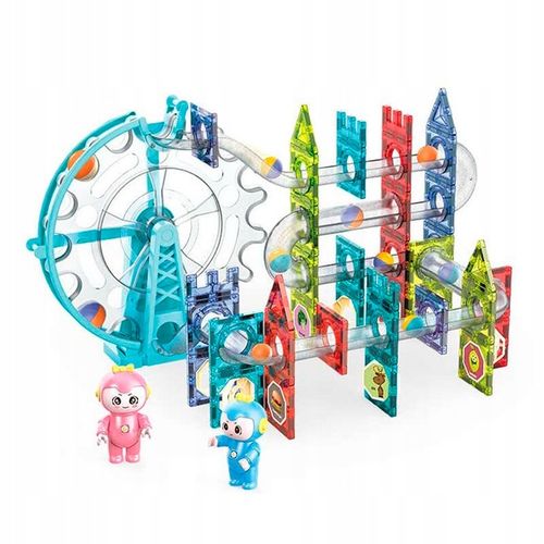 Klocki Magnetyczne Tor Kulkowy Świecący Magnetic Blocks 120 Elementów na Arena.pl
