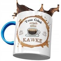 Kubek Błękitny Dla Celnika Strzeli Sobie Kawkę Z Nadrukiem Ze Zdjęciem