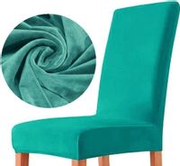 POKROWIEC NA KRZESŁO WELUR PREMIUM AKSAMIT ELASTYCZNY JASNY TURKUSOWY