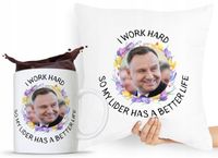 Zestaw Poduszka + Kubek Prezent Andrzej Duda Pis Z Nadrukiem Ze Zdjęciem