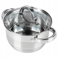 Garnek Stalowy Tradycyjny z Pokrywką do Gotowania Duszenia 16 cm 1,5L
