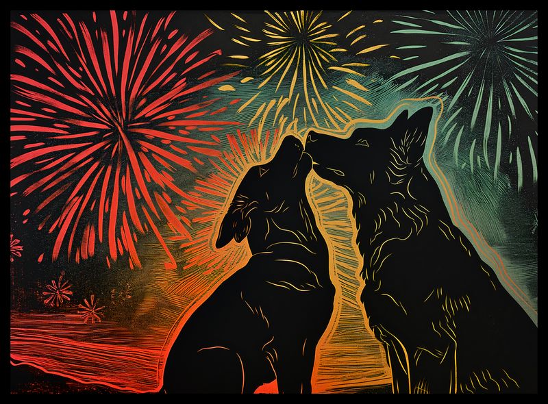 Plakat 55x40cm Psi Uścisk zdjęcie 2