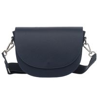 VERA PELLE torebka damska skórzana listonoszka z paskiem V55 granatowa