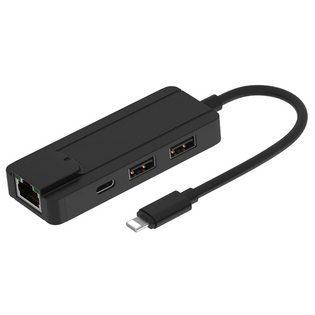HUB Lightning 2x USB 2.0 oraz Ethernet RJ45 + zasilanie