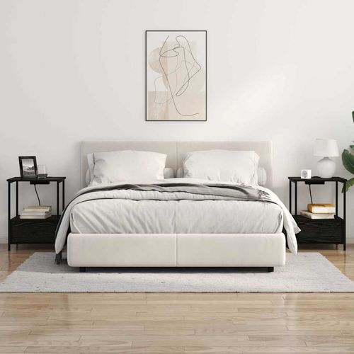 Nocna szafka z stacją ładującą z szufladą 2 pcs Czarny dąb na Arena.pl