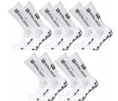 5x SKARPETY PIŁKARSKIE ANTYPOŚLIZGOWE R. 39-46 - BIAŁE