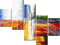 100 75CM OBRAZ 5 ELEM TĘCZOWA ABSTRAKCJA ŚCIENNY