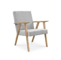 Fotel LISEK - PRL / jasny szary / noga buk / PA05
