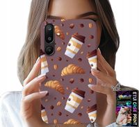 ETUI DO SAMSUNG GALAXY M16 5G - CASE Z KAWĄ ROGALIKAMI I ZIARNAMI W TLE