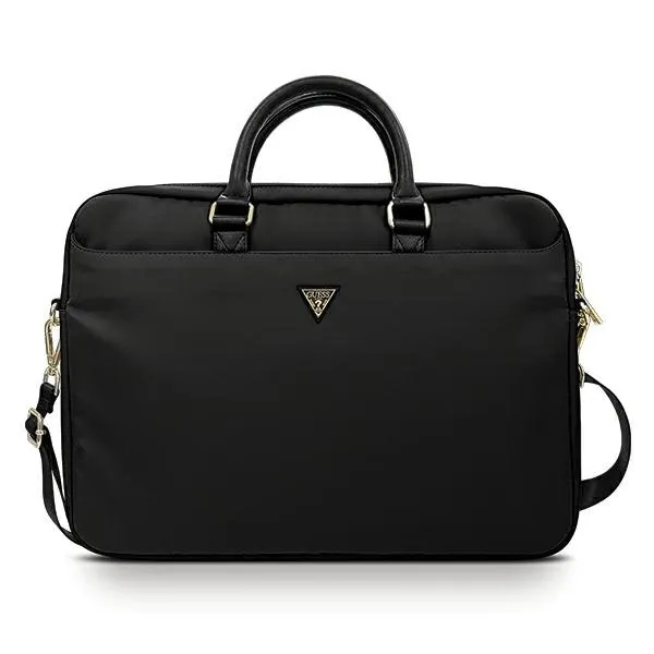 Torba Guess Nylon Triangle Logo na laptopa 16" - czarna zdjęcie 1