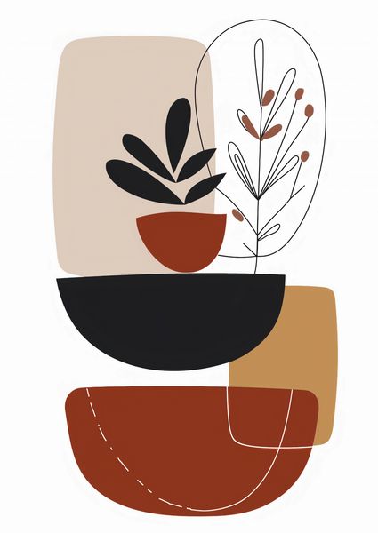 Plakat 29,7x42cm Botaniczna Abstrakcja zdjęcie 1